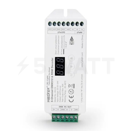 Контролер Mi-light 2700 -6500К (tunable white LED) + RGB, 4A/канал, 5 каналів (D5-CX) - в Україні