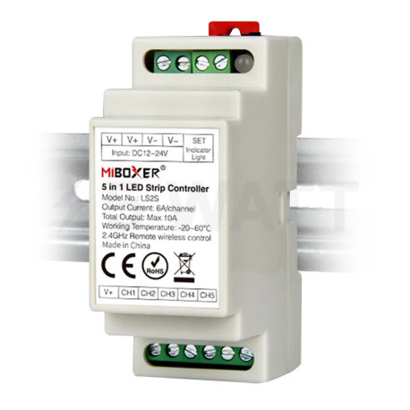 Контроллер Mi-light на DIN рейку Single color /Dual White/RGB/RGBW/RGB+CCT, 15A, DC12V/24V TK-2U DIN (LS2-S) - купить