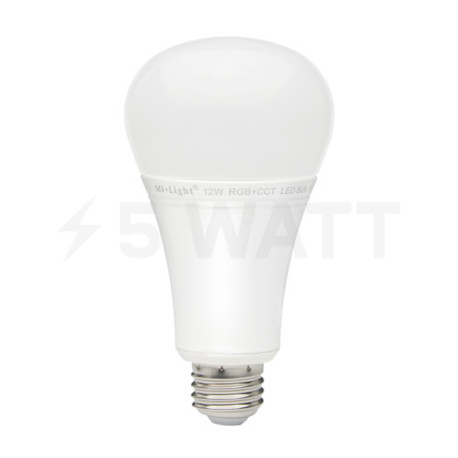 Світлодіодна лампа Mi-light Light Blub CCT+ RGB 12W, WW(2700-3200K)+ CW(6000-6500K), E27, AC 220В, Wi-Fi (LL105) - недорого
