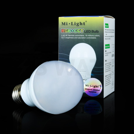 Светодиодная лампа Mi-light G57 6W E27 2700К+RGB DIM 86-265V (LL014 - WW) - недорого