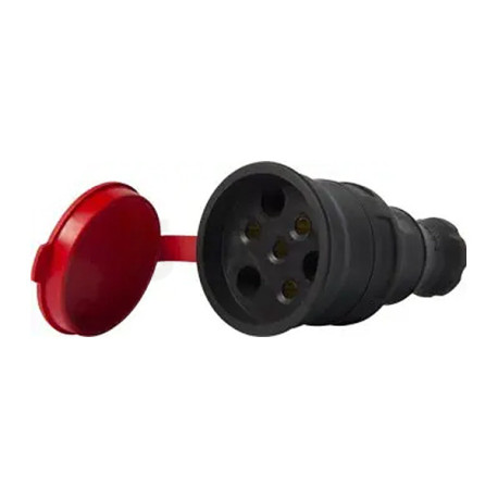 Силова розетка E.NEXT переносна із захисною кришкою каучукова e.socket.rubber.031.25, 4п., 25А (s9100029) - придбати