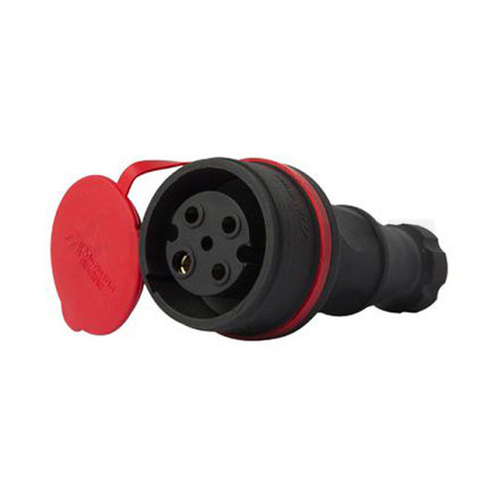 Силова розетка E.NEXT переносна із захисною кришкою каучукова e.socket.rubber.071.32, 4п., 32А (s9100033) - придбати