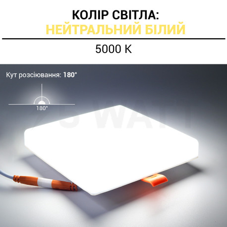 Светильник светодиодный Biom UNI-2-S18W-5 18Вт квадратный 5000К - в Украине