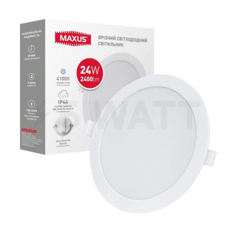 Світильник світлодіодний 1-RDL-2441-IP MAXUS RDL 24W 4100K IP44 (1-RDL-2441-IP) - придбати