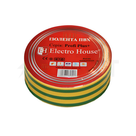 Изолента Electro House Желто-зеленая 11 м (EH-AHT-1808) - купить