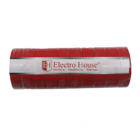 Ізоляційна стрічка Electro House Червона 11 м (EH-AHT-1809) - недорого