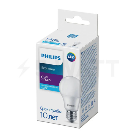 Светодиодная лампа PHILIPS Ecohome LED Bulb 9W E27 865 A60 RCA (929002299117) - в интернет-магазине