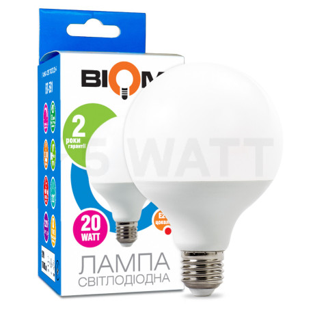 Светодиодная лампа Biom BT-591 G95 20W E27 4500К матовая - купить