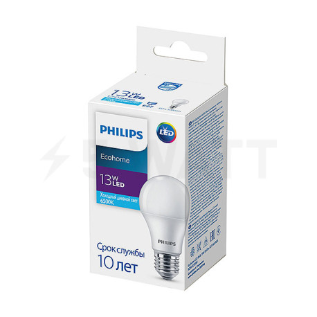 Светодиодная лампа PHILIPS Ecohome LED Bulb 13W 1250Lm E27 865 A60 RCA (929002299817) - недорого