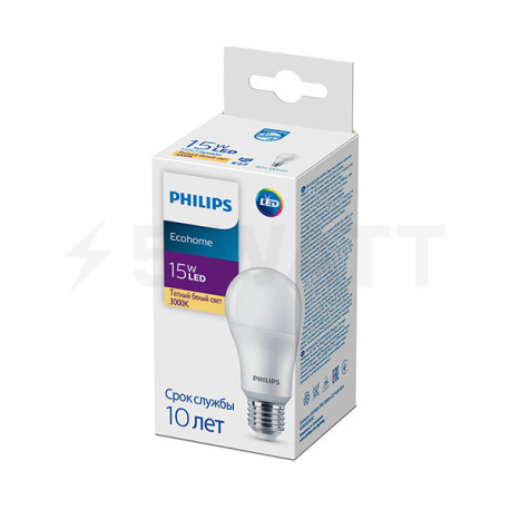Светодиодная лампа PHILIPS Ecohome LED Bulb 13W 1350Lm E27 830 A60 RCA (929002305017) - недорого