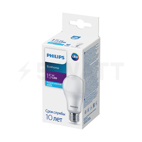 Светодиодная лампа PHILIPS Ecohome LED Bulb 15W E27 865 A60 RCA (929002305317) - в интернет-магазине