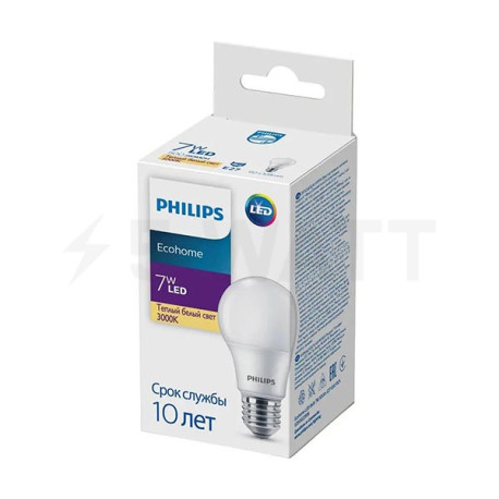 Светодиодная лампа PHILIPS Ecohome LED Bulb 7W 500Lm E27 830 A60 RCA (929002298617) - недорого