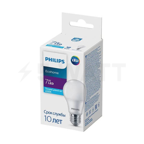 Светодиодная лампа PHILIPS Ecohome LED Bulb 7W 540Lm E27 865 A60 RCA (929002298817) - недорого