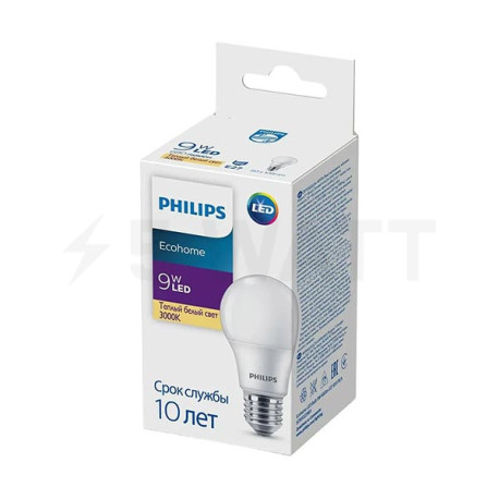 Светодиодная лампа PHILIPS Ecohome LED Bulb 9W 680Lm E27 830 A60 RCA (929002298917) - недорого