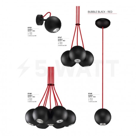 Люстра NOWODVORSKI Bubble Black-Red 6148 - магазин світлодіодної LED продукції
