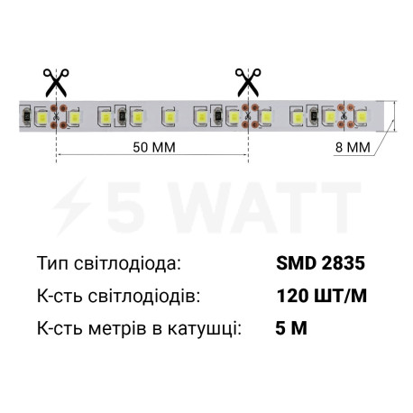 Светодиодная лента 24V OEM ST-24-2835-120-NW-20-V2 нейтральный белый, негерметичная, 1м - в интернет-магазине