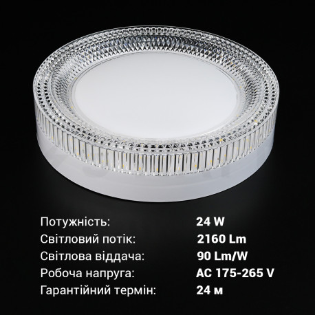 Світильник світлодіодний Biom BYR-03-36-5 36w круглий 5000К - в Україні