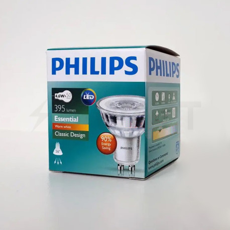 Светодиодная лампа PHILIPS Essential LED 4,6-50W GU10 827 PAR16 36D (929001215208) - в интернет-магазине